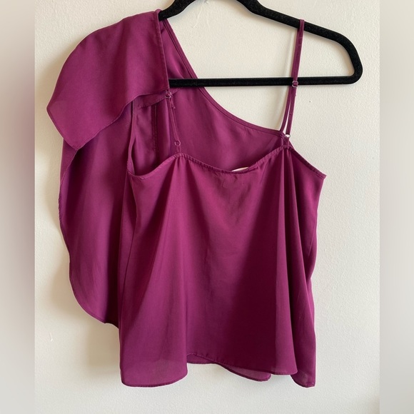 BCBGeneration Mauve Asymmetrical Flowy Satin Cami Top XS - Picture 4 of 6